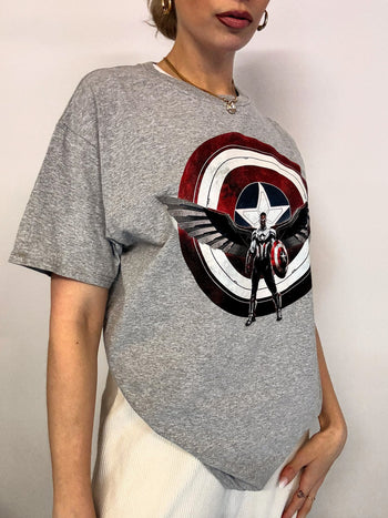 Tee shirt gris MARVEL x CAPTAIN AMERICA L