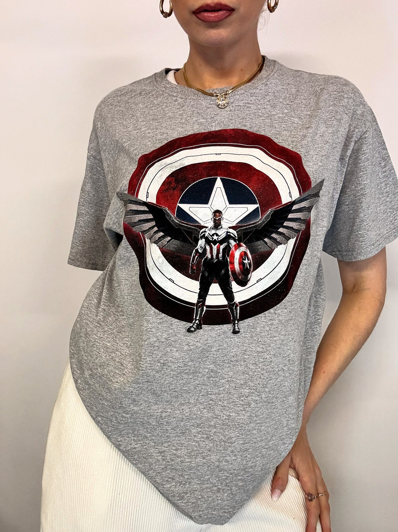 Tee shirt gris MARVEL x CAPTAIN AMERICA L