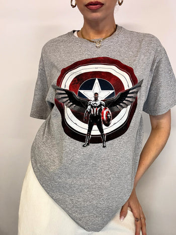 MARVEL x CAPTAIN AMERICA L graues T-Shirt 