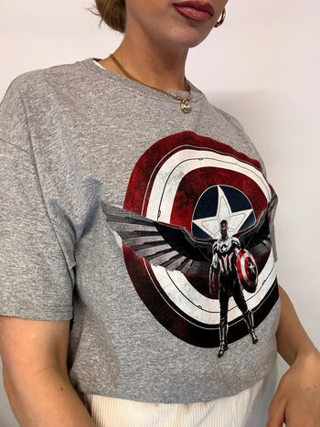 Tee shirt gris MARVEL x CAPTAIN AMERICA L