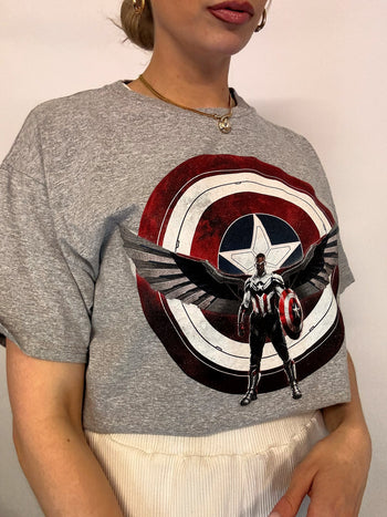 MARVEL x CAPTAIN AMERICA L graues T-Shirt 