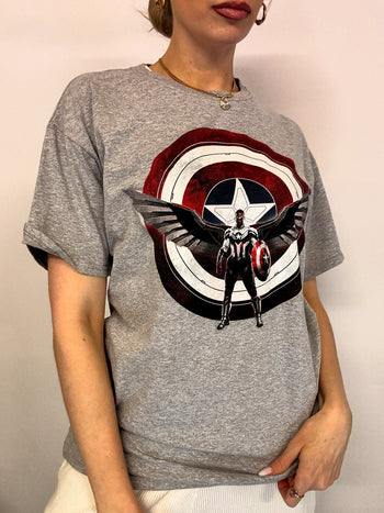 Tee shirt gris MARVEL x CAPTAIN AMERICA L