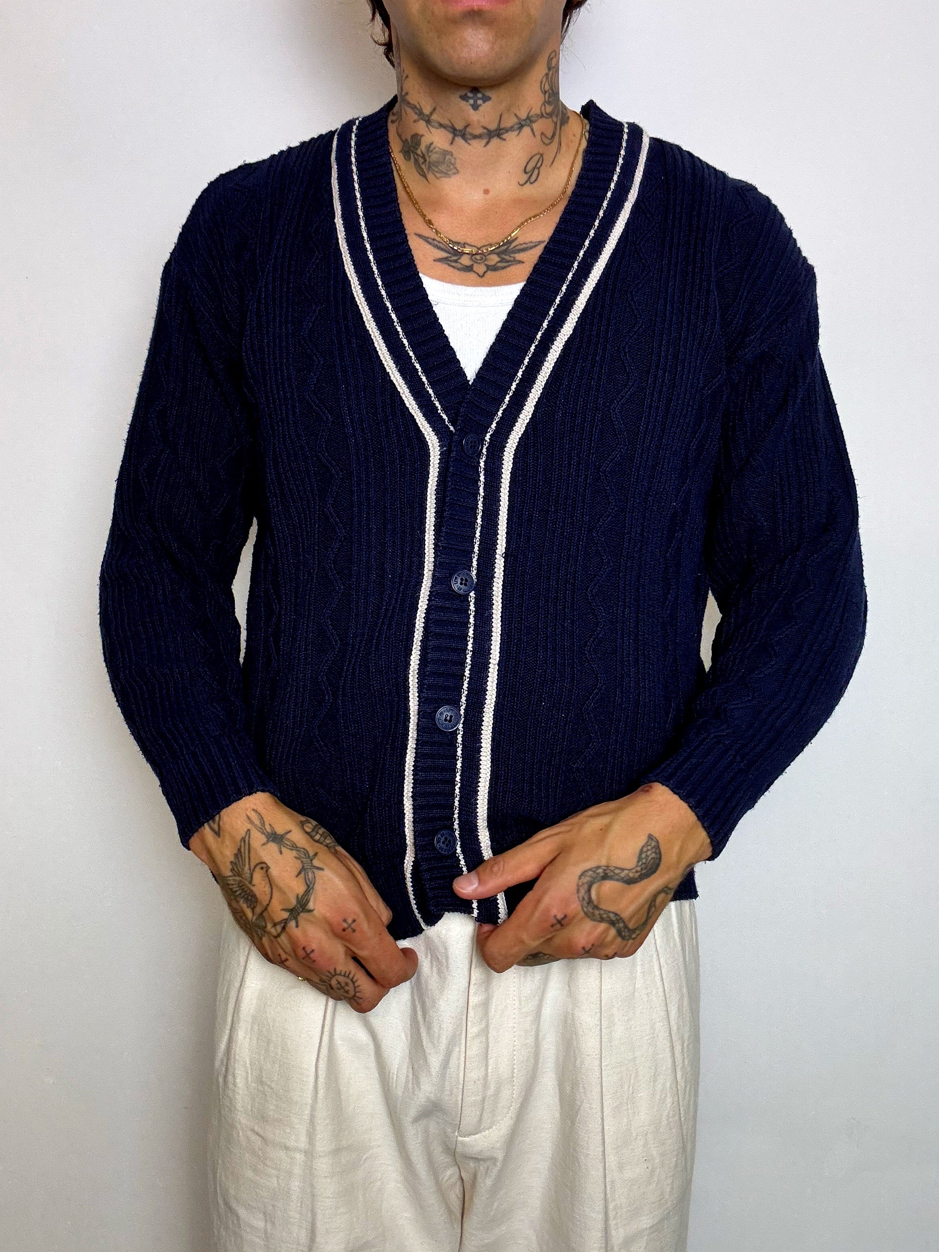 Cardigan en maille marine LEVI'S M vintage