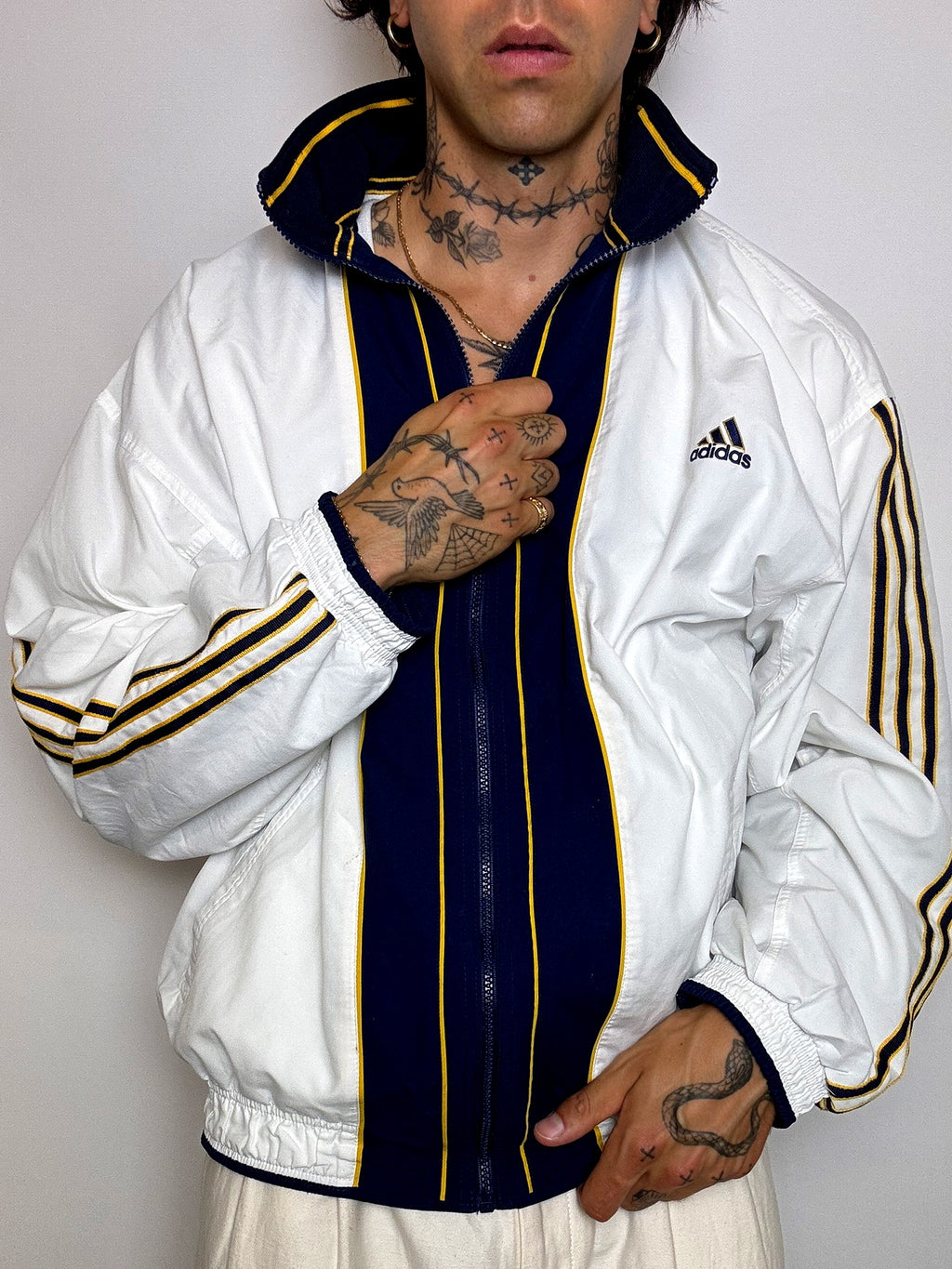Jacket de sport blanche ADIDAS L/XL vintage