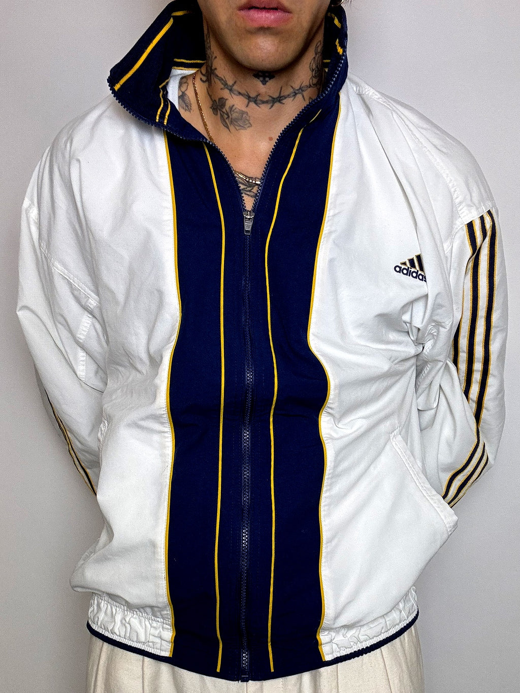 Jacket de sport blanche ADIDAS L/XL vintage