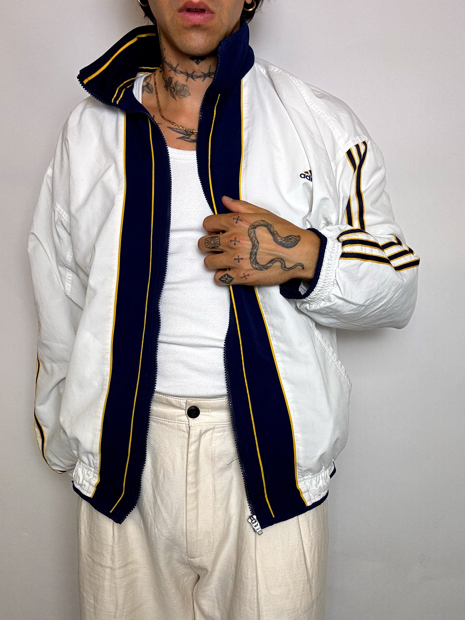 Jacket de sport blanche ADIDAS L/XL vintage