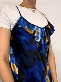 Robe graphique bleue MORGAN TAYLOR M vintage