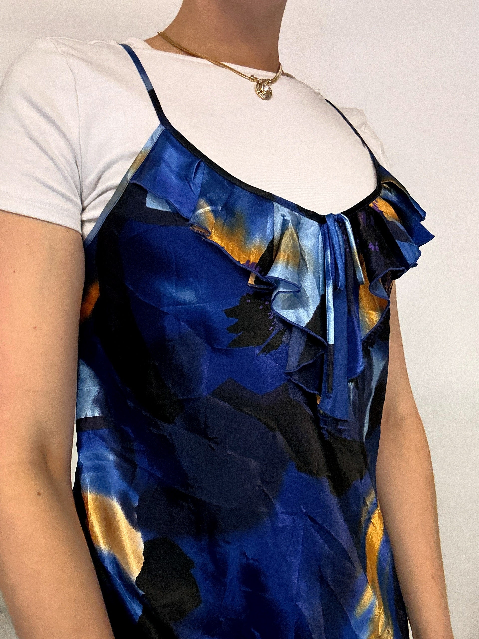 Robe graphique bleue MORGAN TAYLOR M vintage