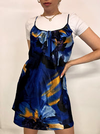 Robe graphique bleue MORGAN TAYLOR M vintage