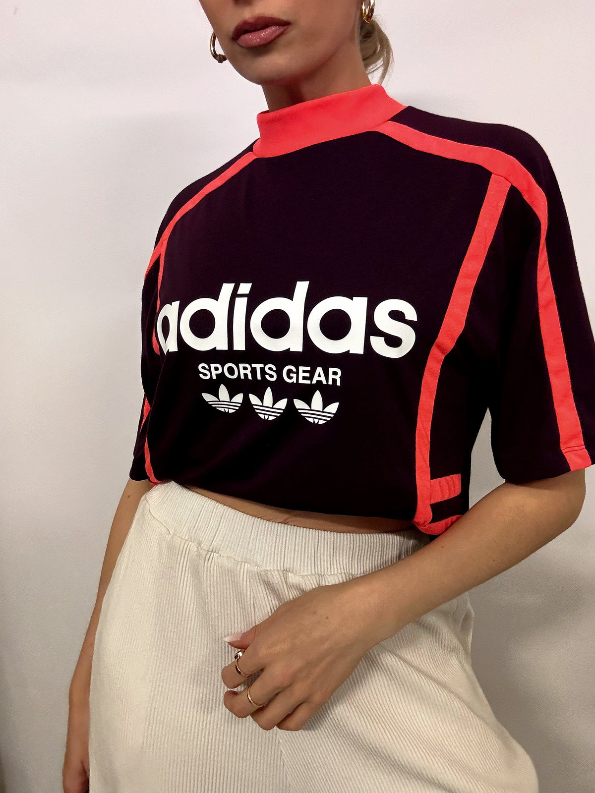 Maillot de sport violet ADIDAS L vintage