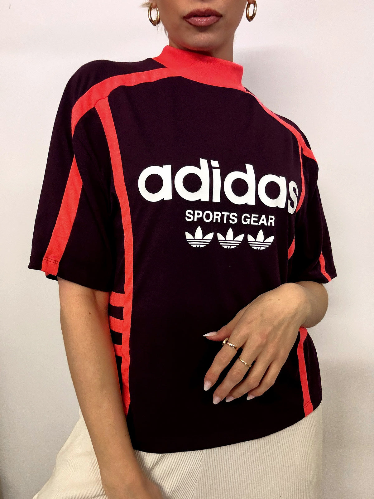 Maillot de sport violet ADIDAS L vintage