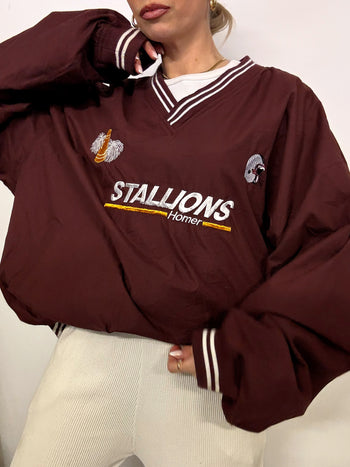 Sweat imperméable bordeaux HOLLOWAY x STALLIONS 3XL vintage