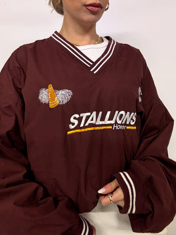 Sweat imperméable bordeaux HOLLOWAY x STALLIONS 3XL vintage