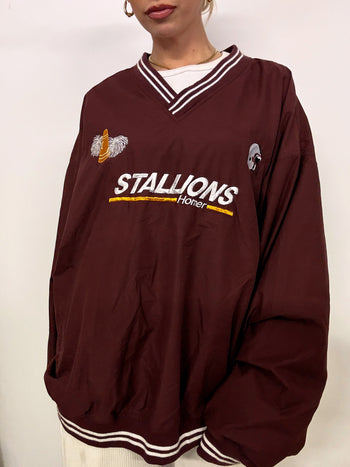 Sweat imperméable bordeaux HOLLOWAY x STALLIONS 3XL vintage