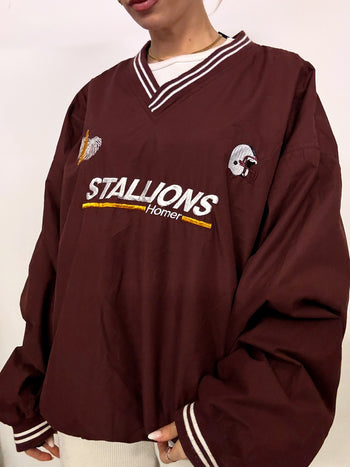 Sweat imperméable bordeaux HOLLOWAY x STALLIONS 3XL vintage