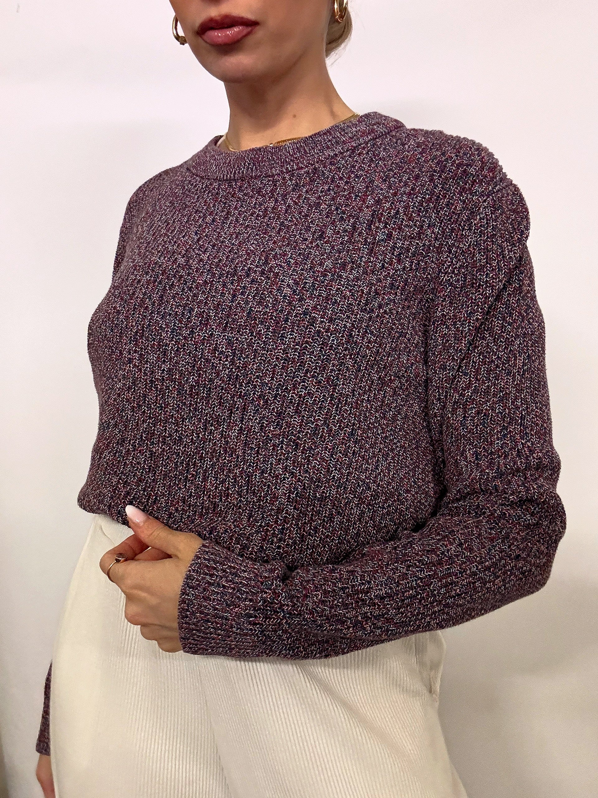 Vintage TOMMY HILFIGER L red cotton crew neck sweater