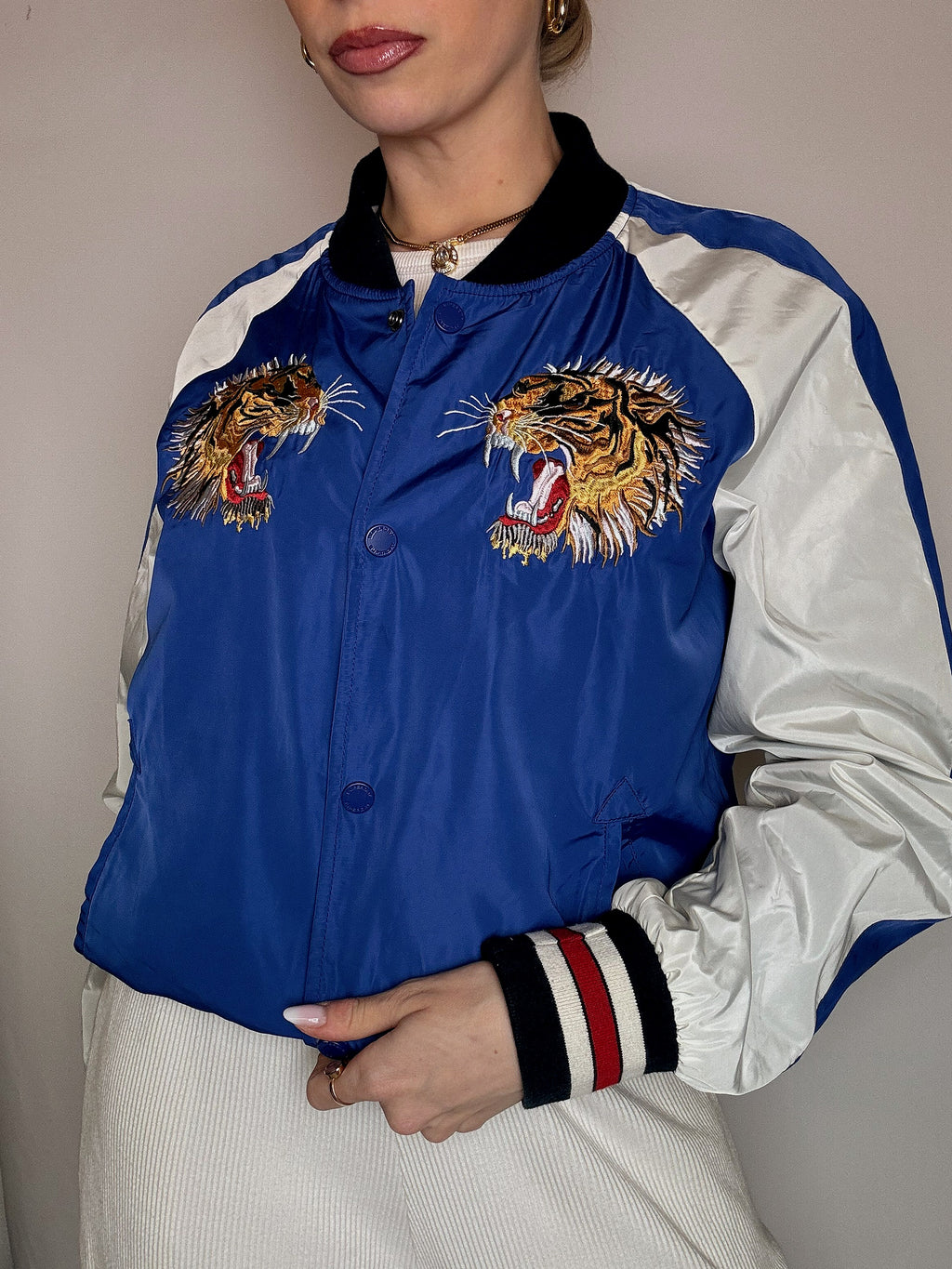 Vintage M/L Electric Blue Leichte Jacke