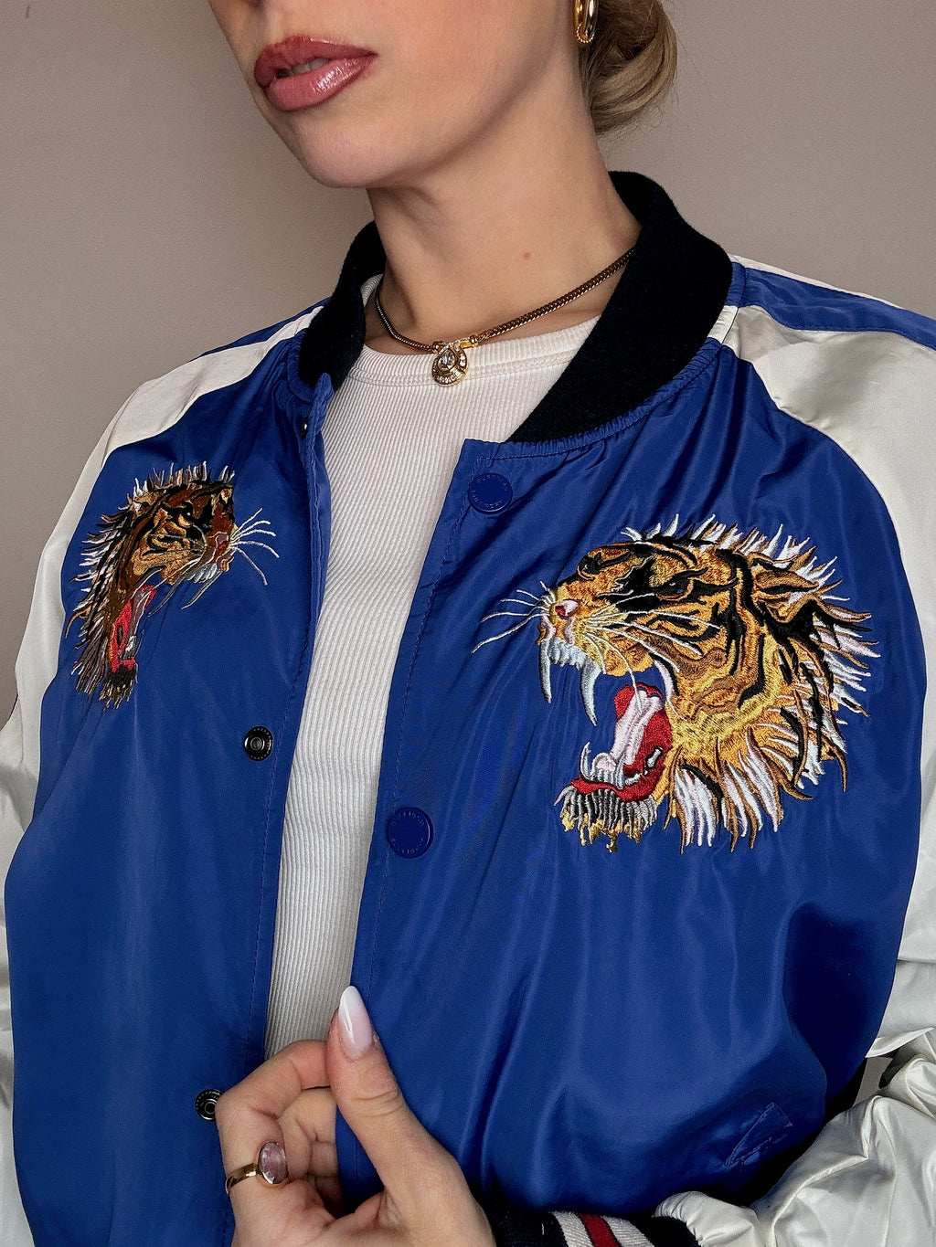 Vintage M/L Electric Blue Leichte Jacke