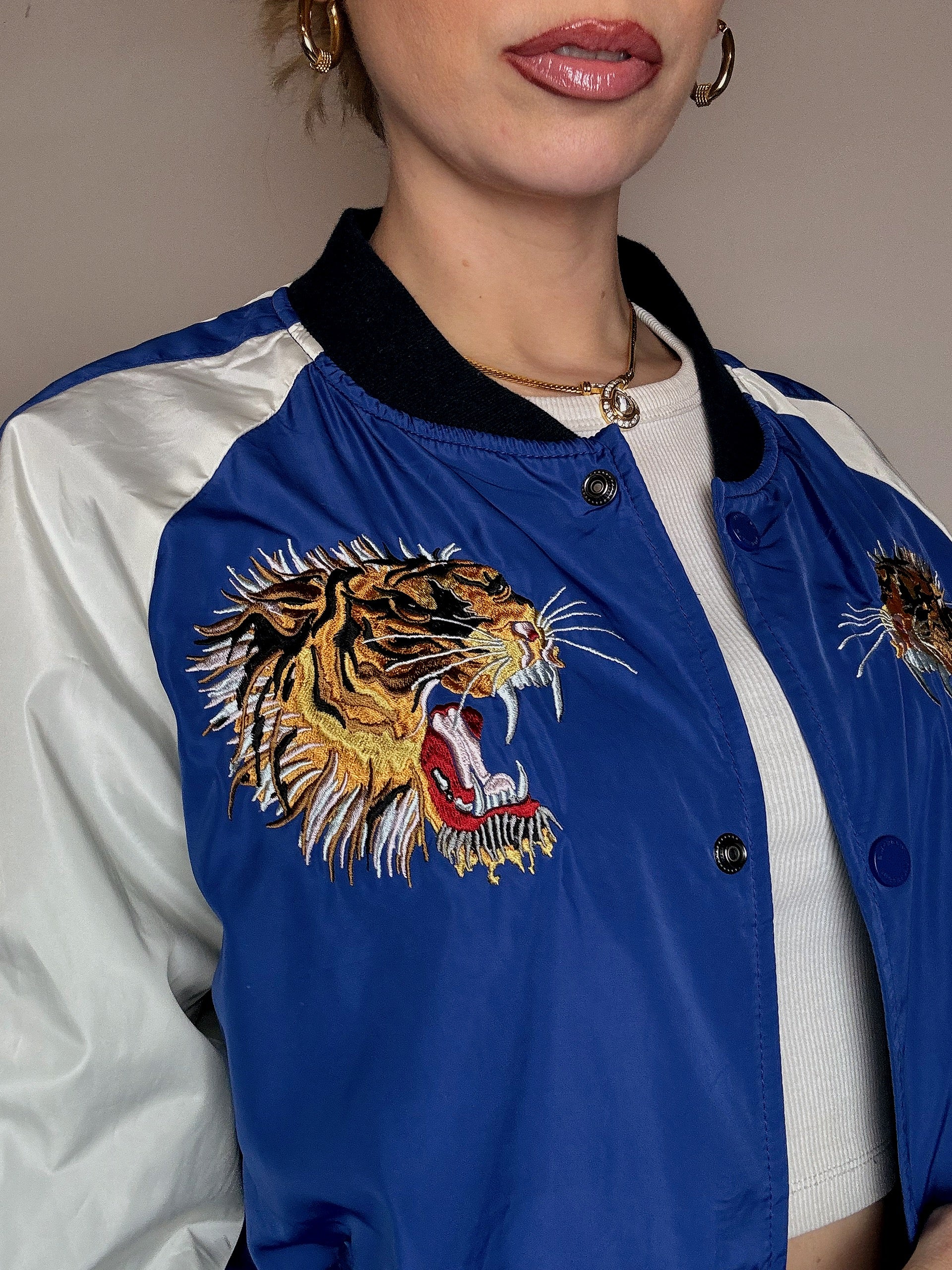 Vintage M/L Electric Blue Leichte Jacke