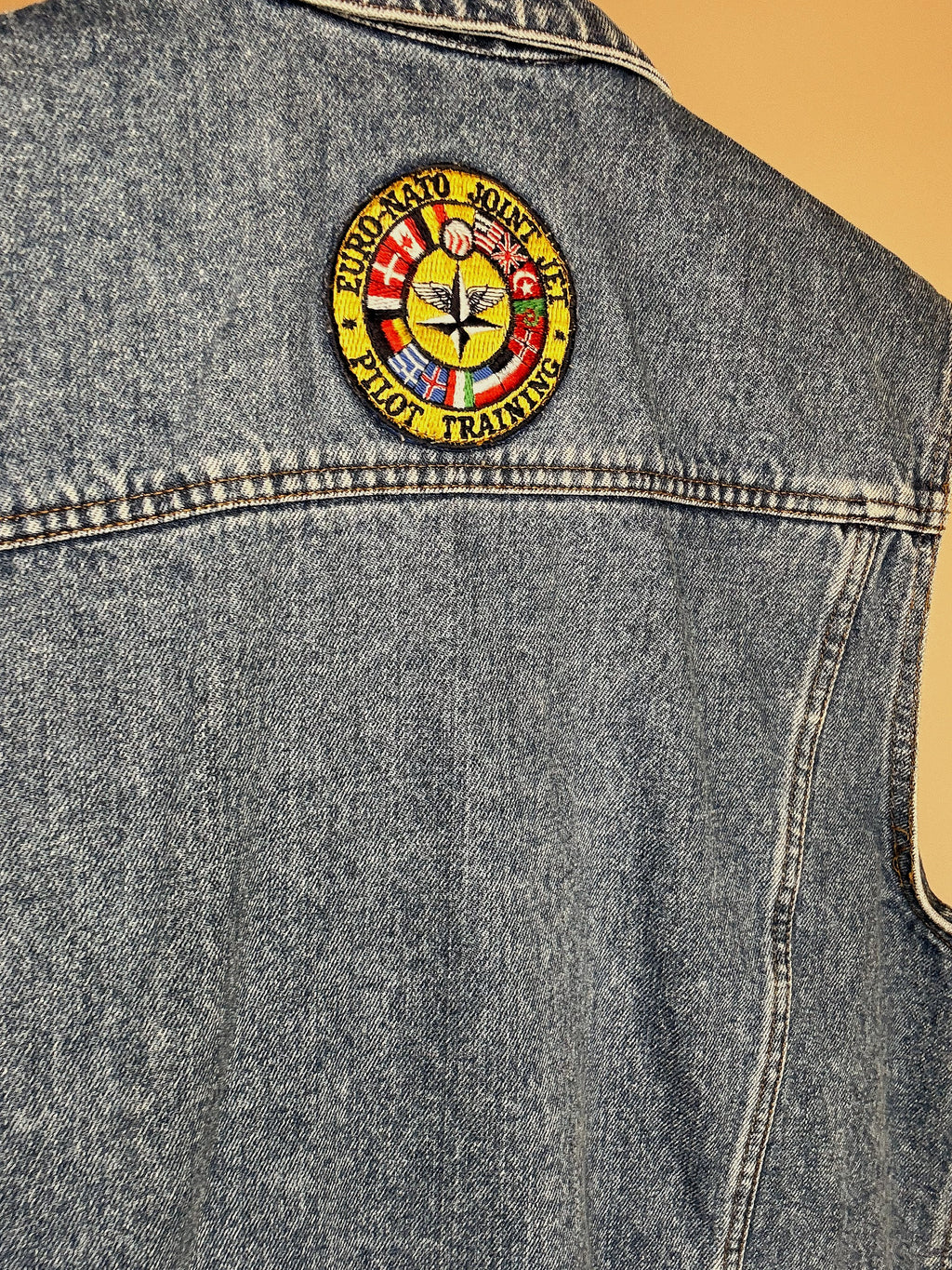 Vintage blaue Jeansweste, Größe M