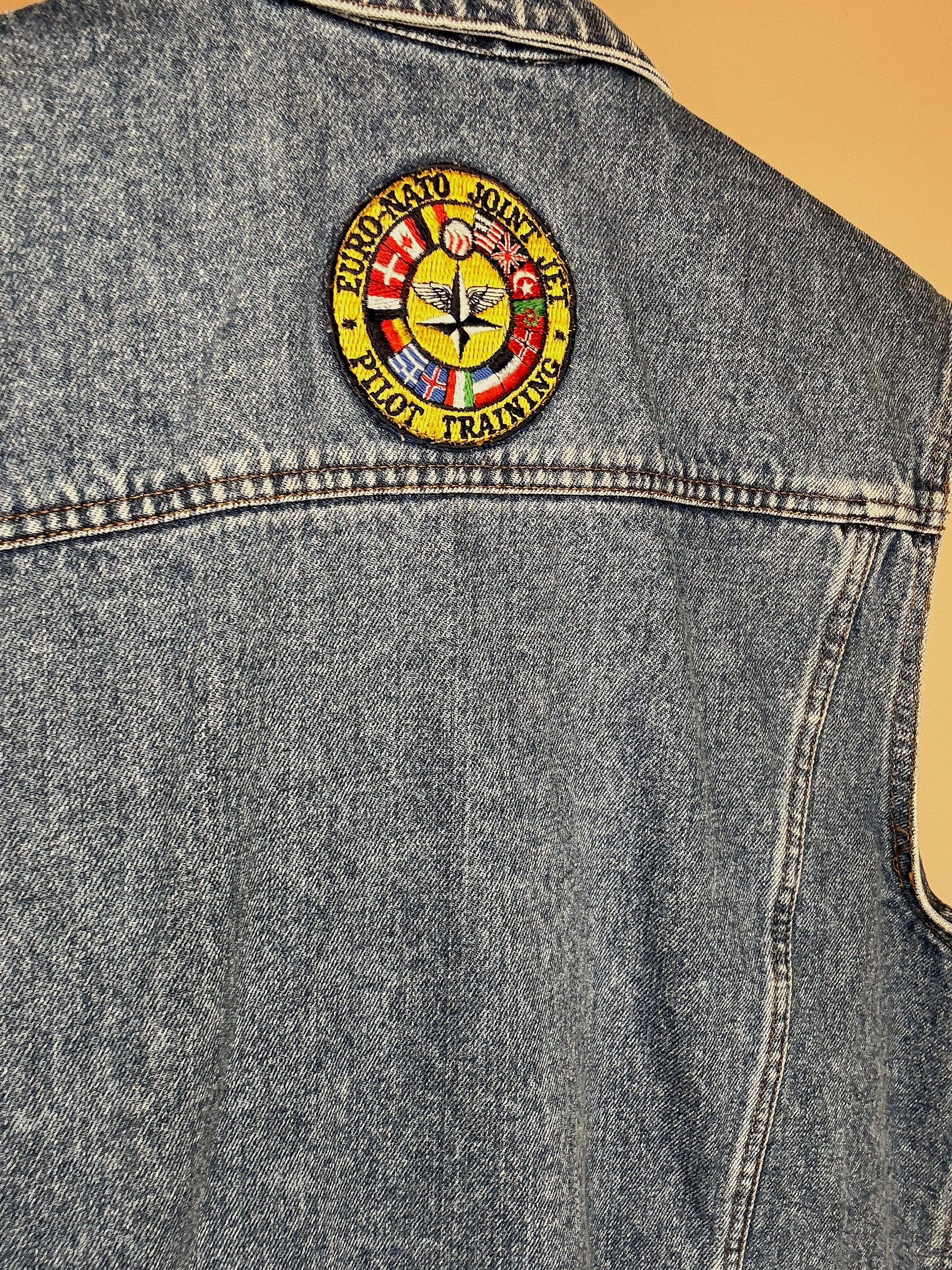 Vintage blaue Jeansweste, Größe M