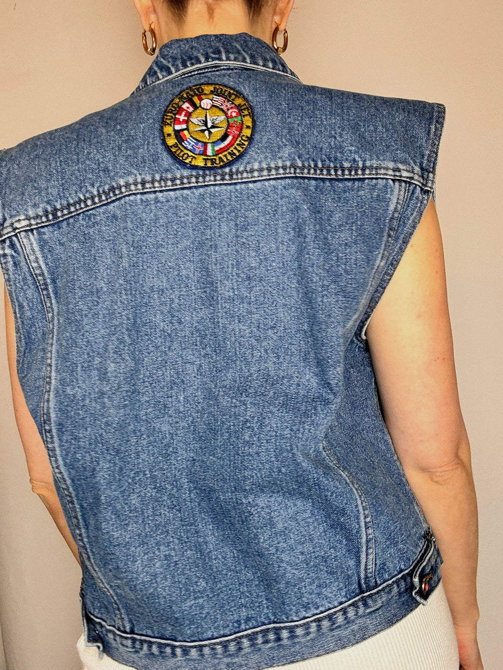Vintage blaue Jeansweste, Größe M