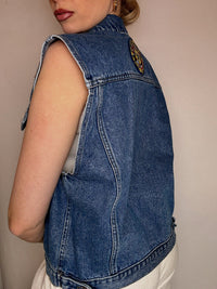 Vintage blaue Jeansweste, Größe M