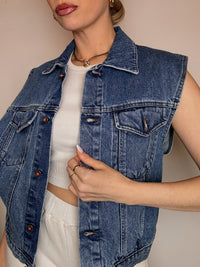 Vintage blaue Jeansweste, Größe M