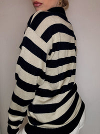 Vintage Patterned Knit Crew Neck Sweater M/L
