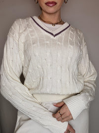 Vintage beige cricket sweater M
