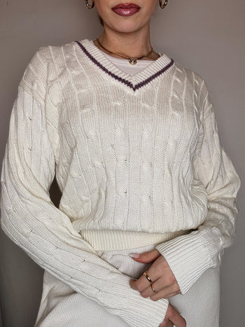 Vintage beige cricket sweater M