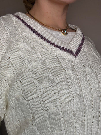 Vintage beige cricket sweater M