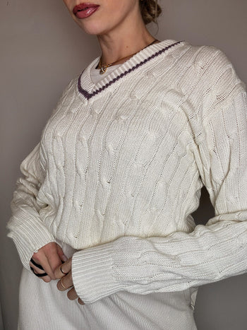 Vintage beige cricket sweater M