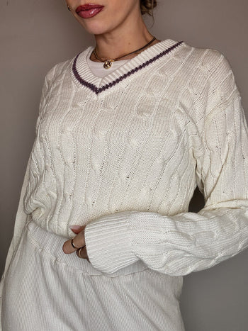 Vintage beige cricket sweater M