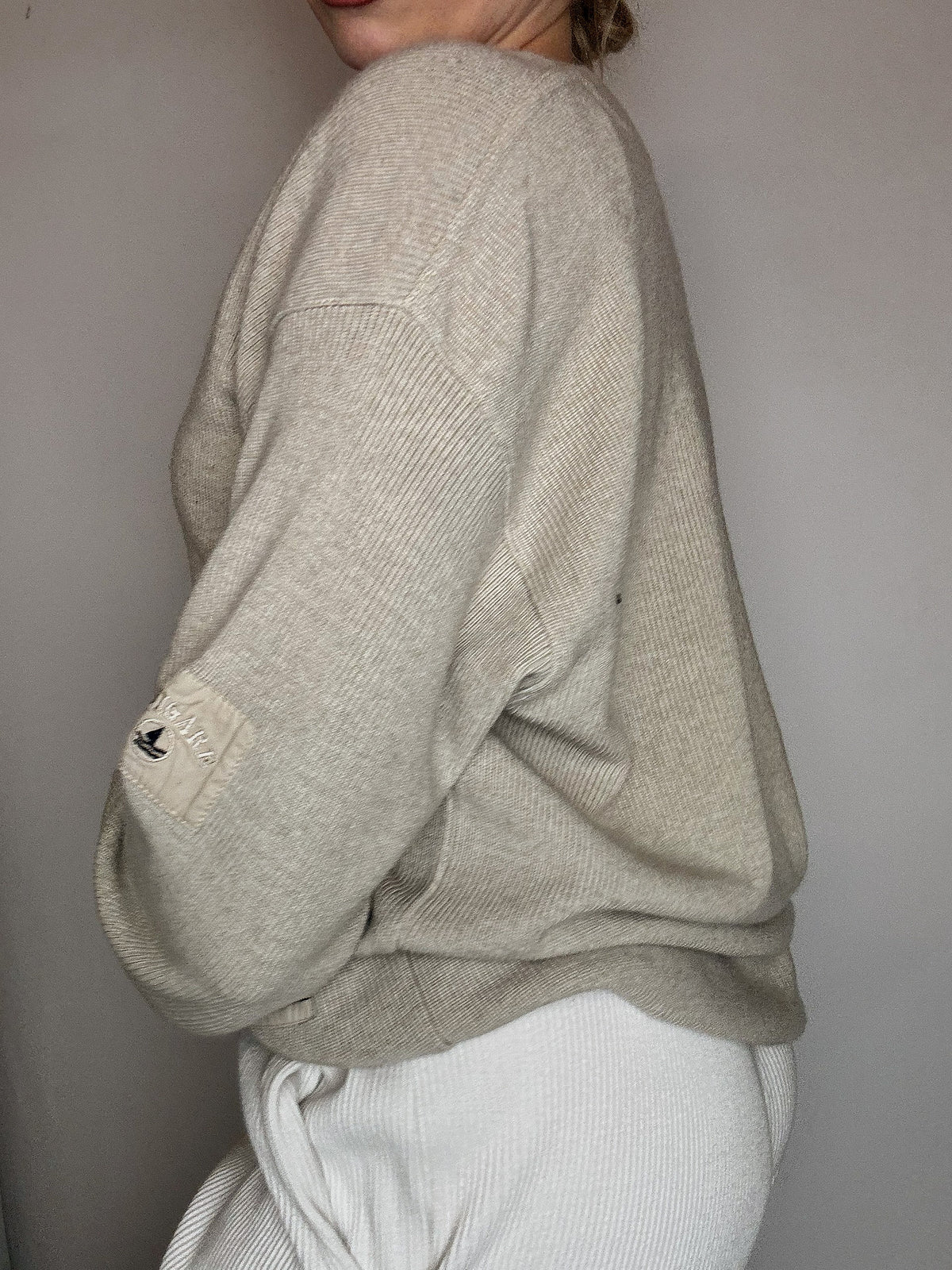 Vintage RALPH LAUREN Creme Reißverschluss Strickjacke