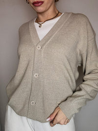 Vintage RALPH LAUREN Creme Reißverschluss Strickjacke