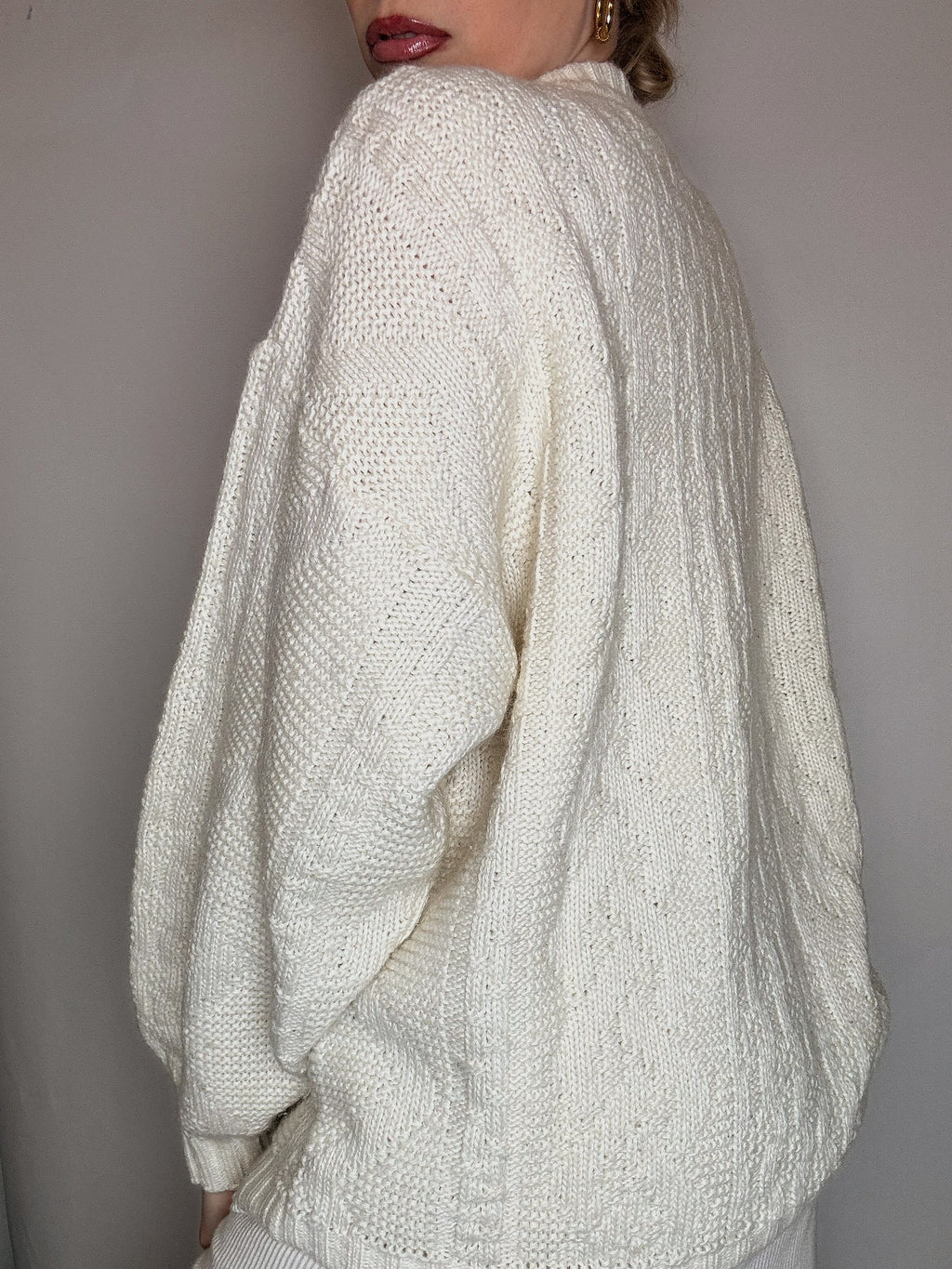 DIESEL L vintage gray two-tone turtleneck sweater