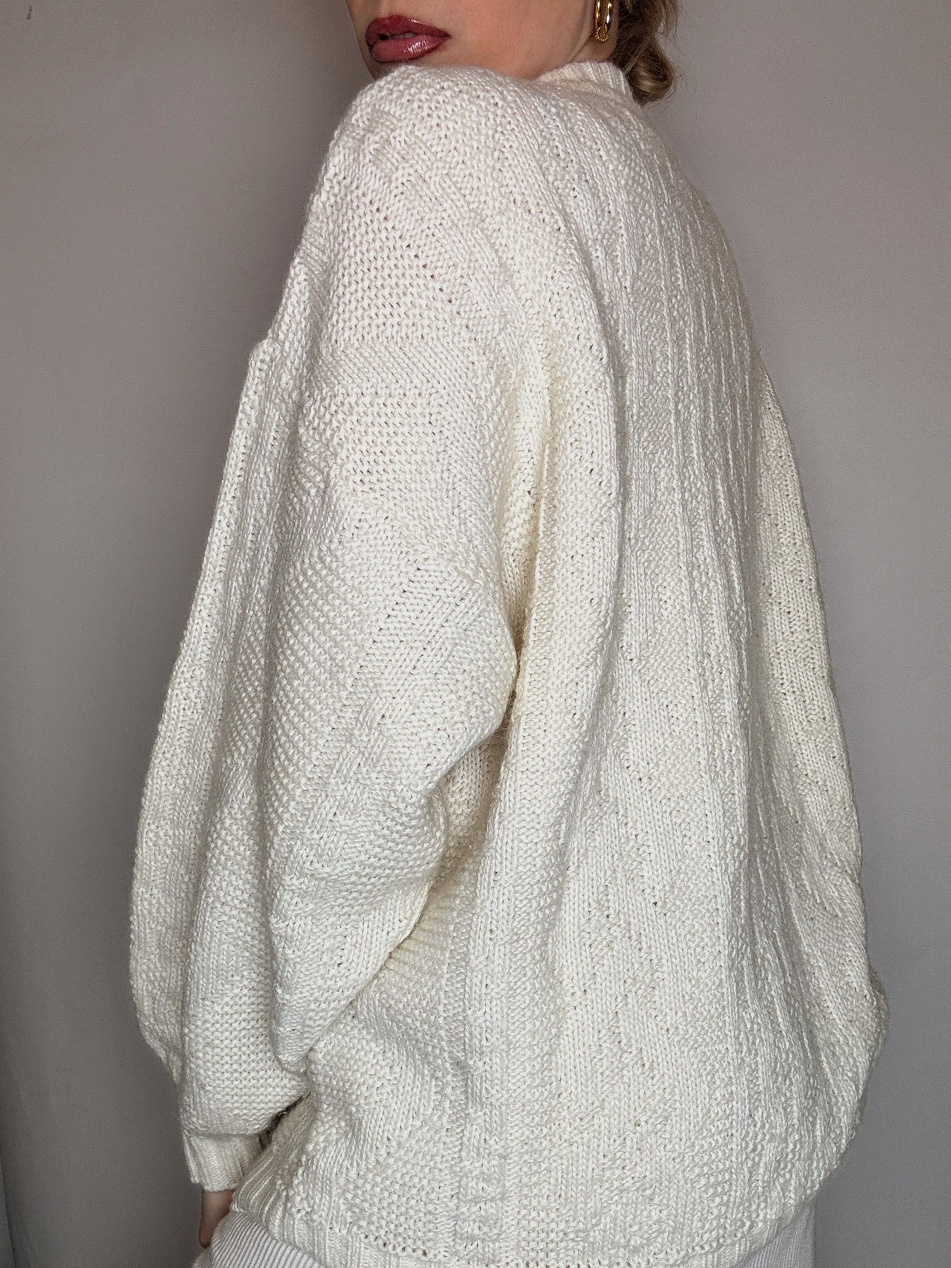 DIESEL L vintage gray two-tone turtleneck sweater