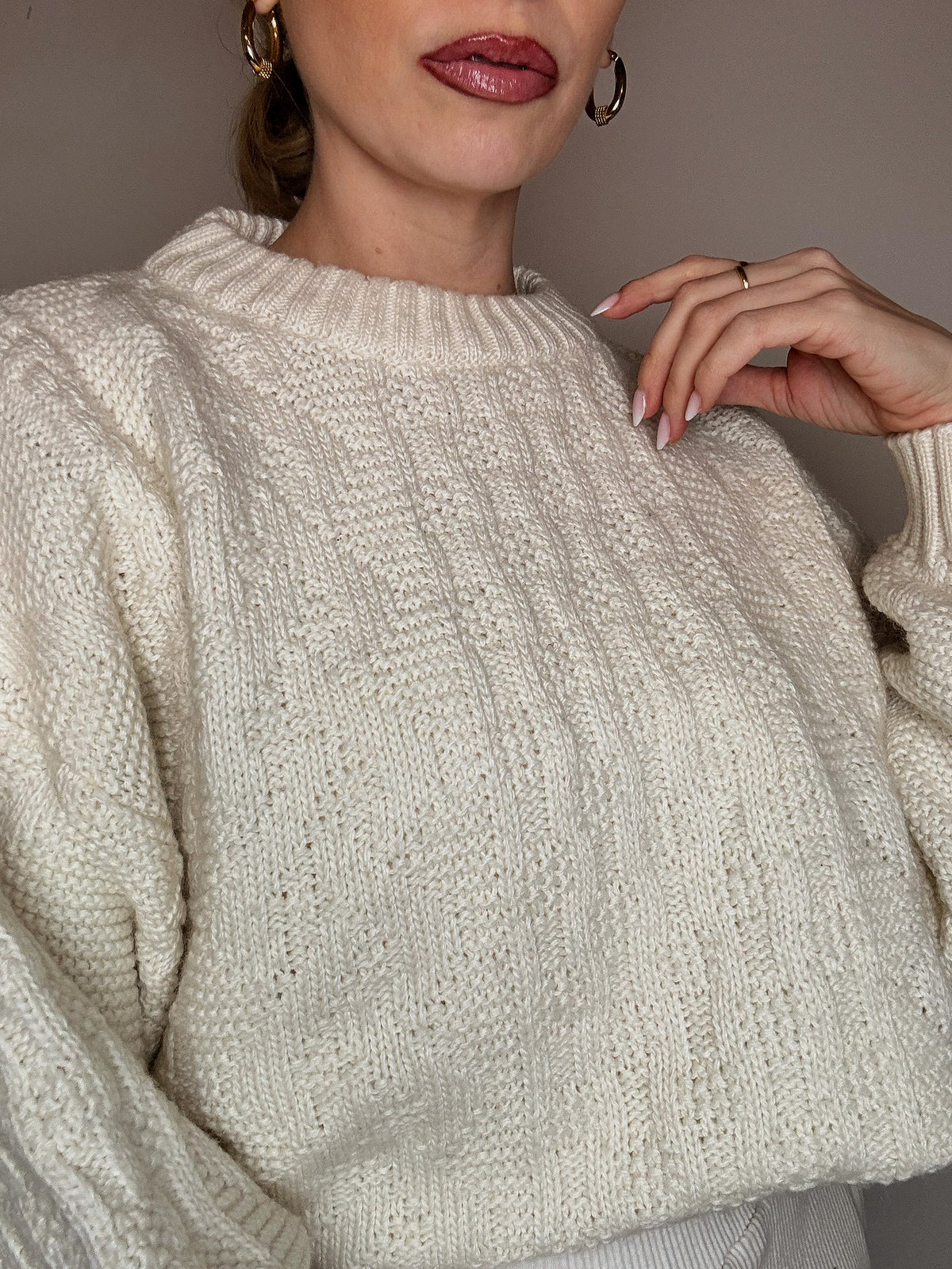 DIESEL L vintage gray two-tone turtleneck sweater