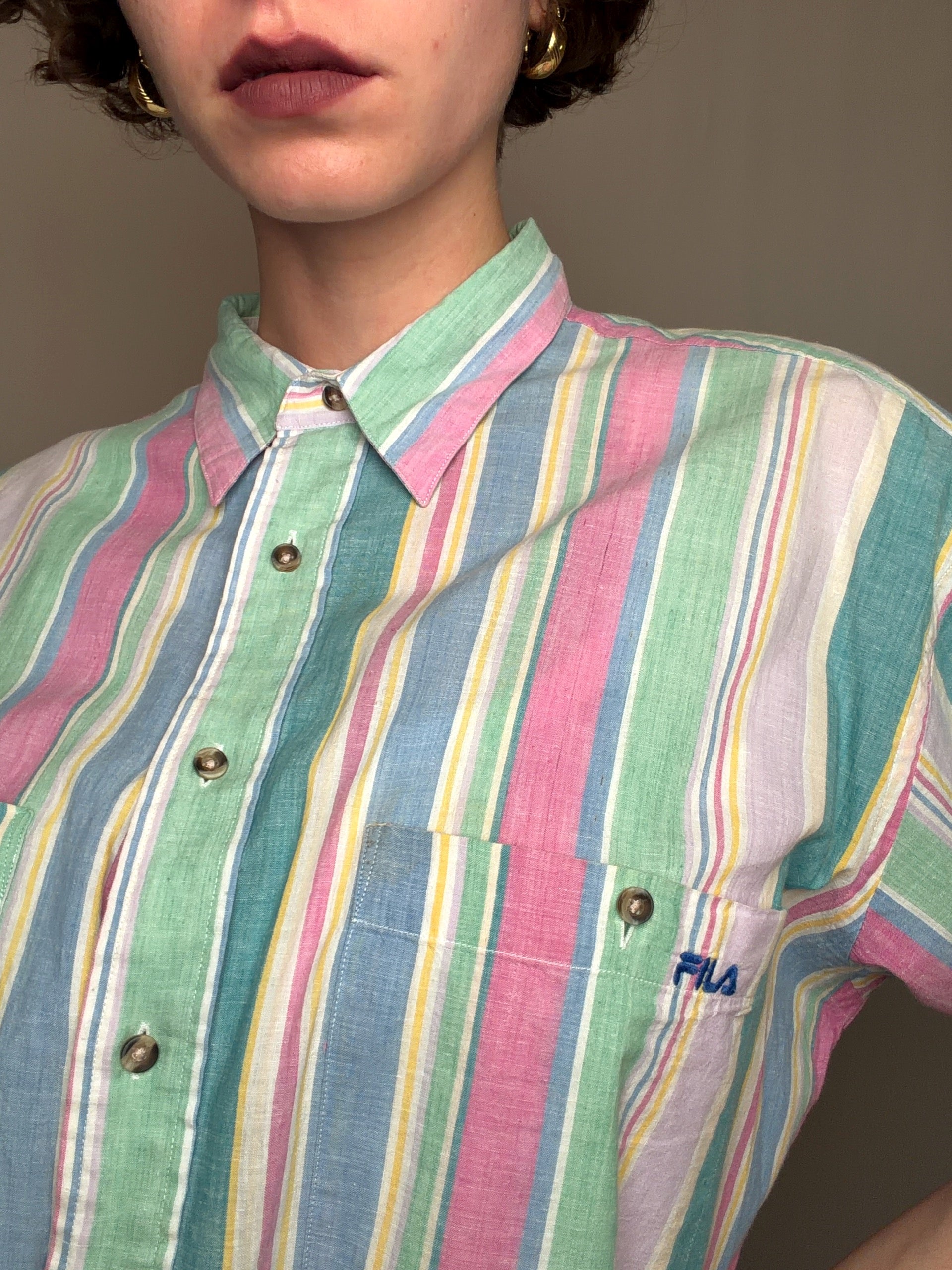 Chemise rayée Fila L vintage