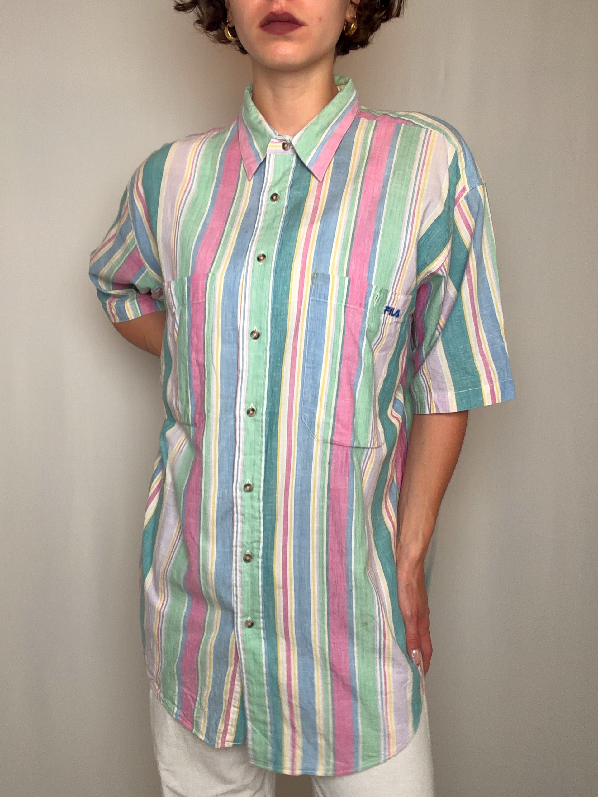 Chemise rayée Fila L vintage