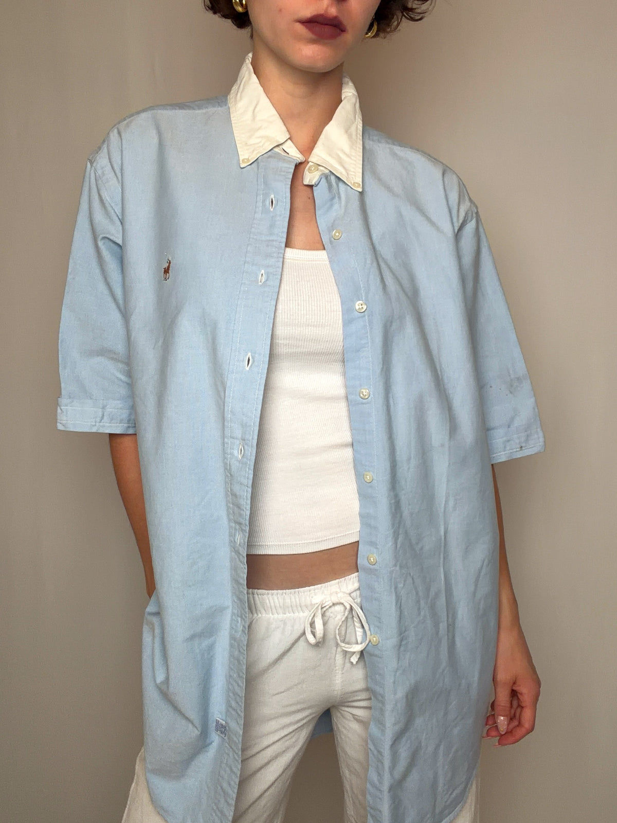 Chemise bleue Ralph Lauren L vintage