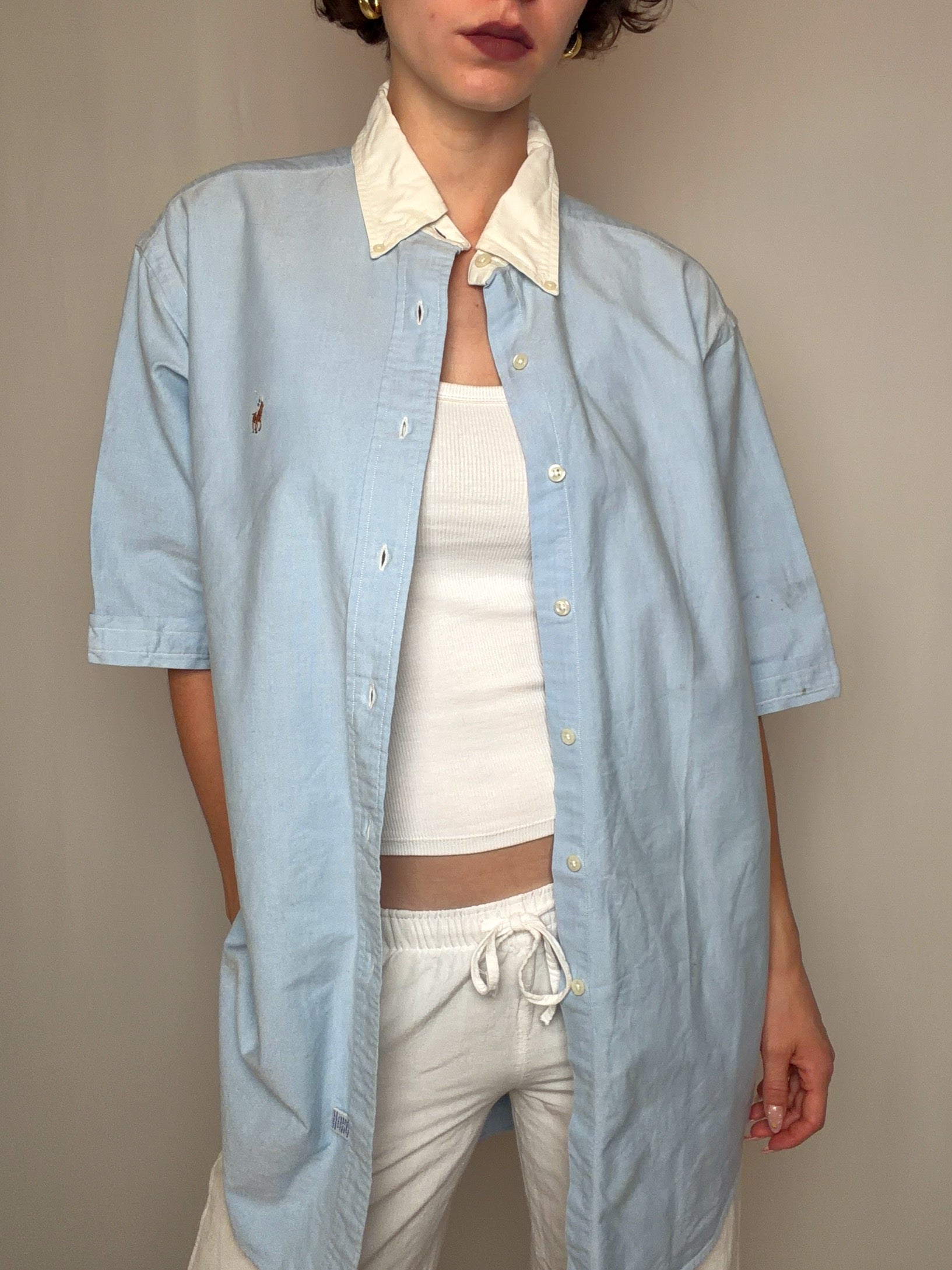 Chemise bleue Ralph Lauren L vintage