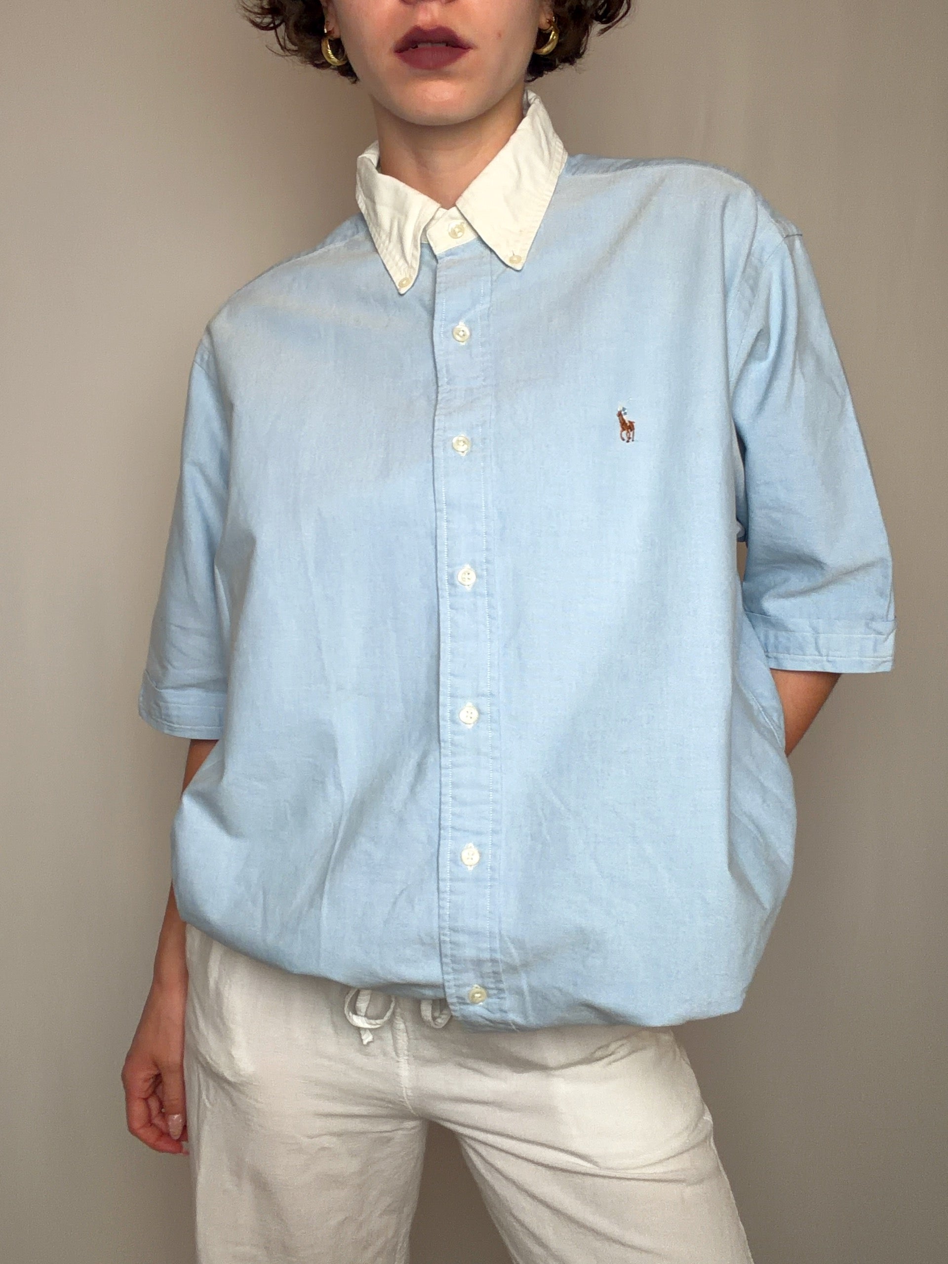 Chemise bleue Ralph Lauren L vintage