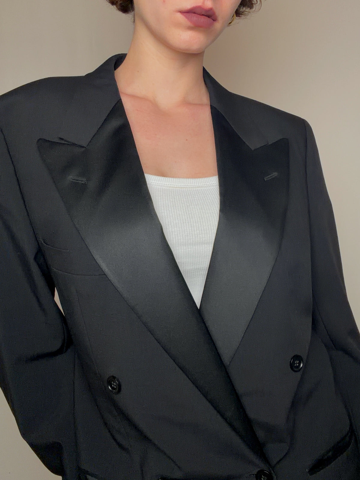 Blazer de smocking noir BOSS XL vintage