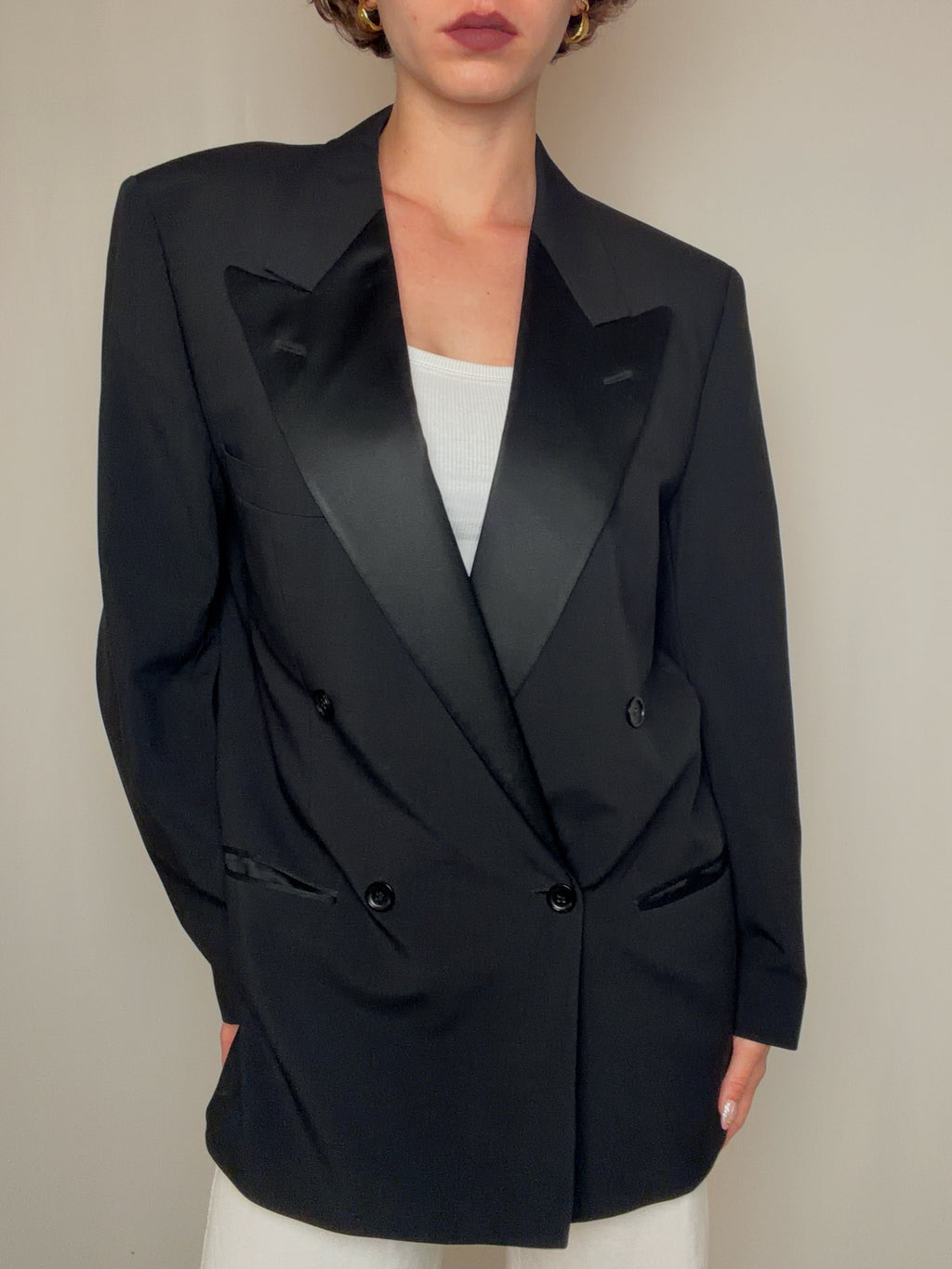 Blazer de smocking noir BOSS XL vintage