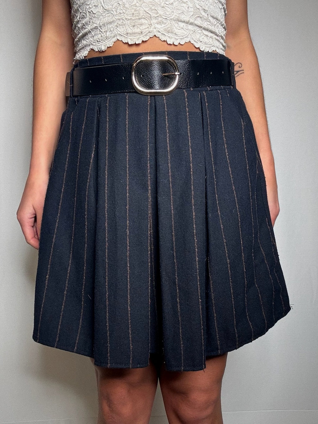 Jupe plissée avec ceinture S/M vintage