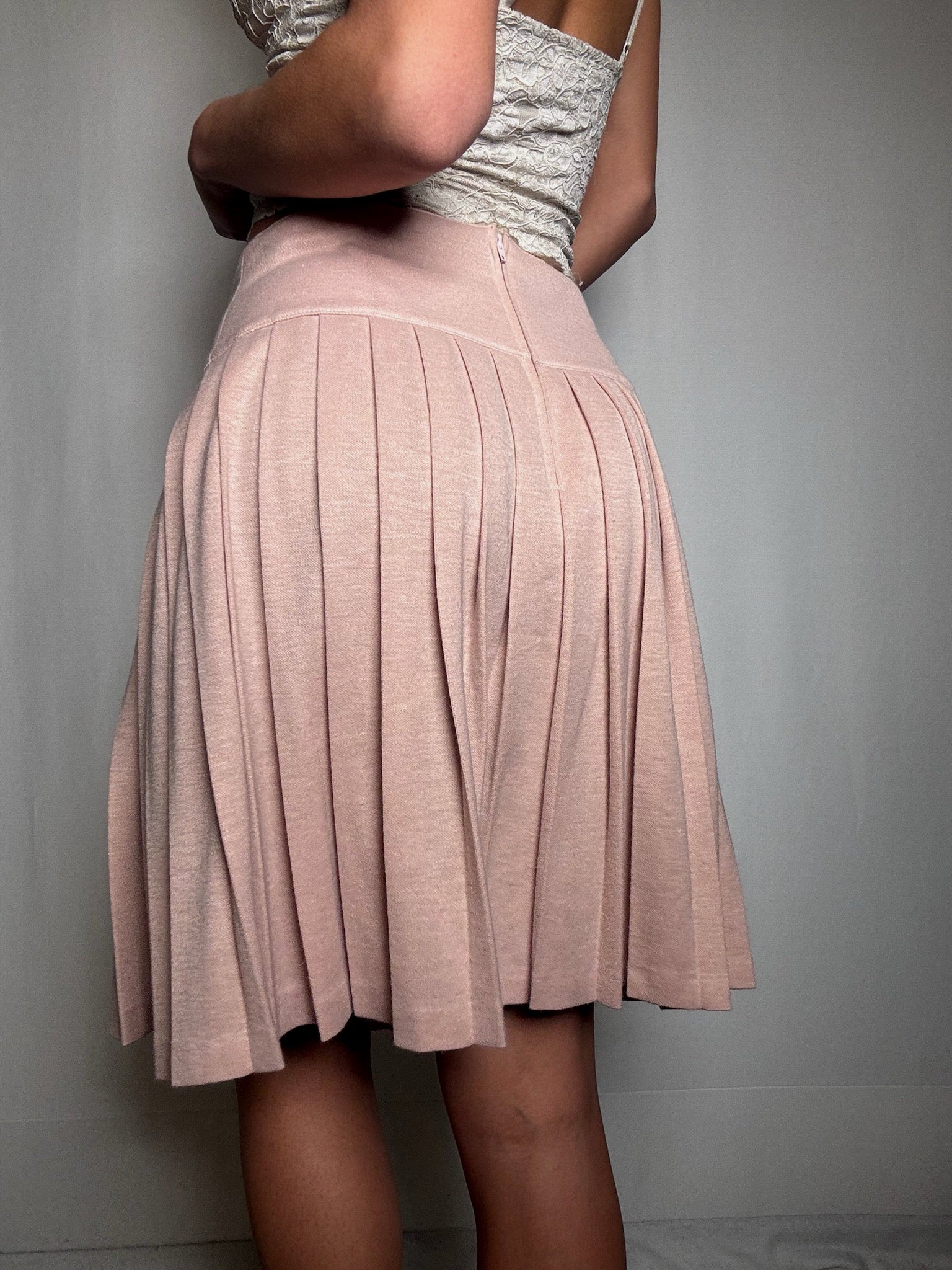 Jupe plissée rose M vintage