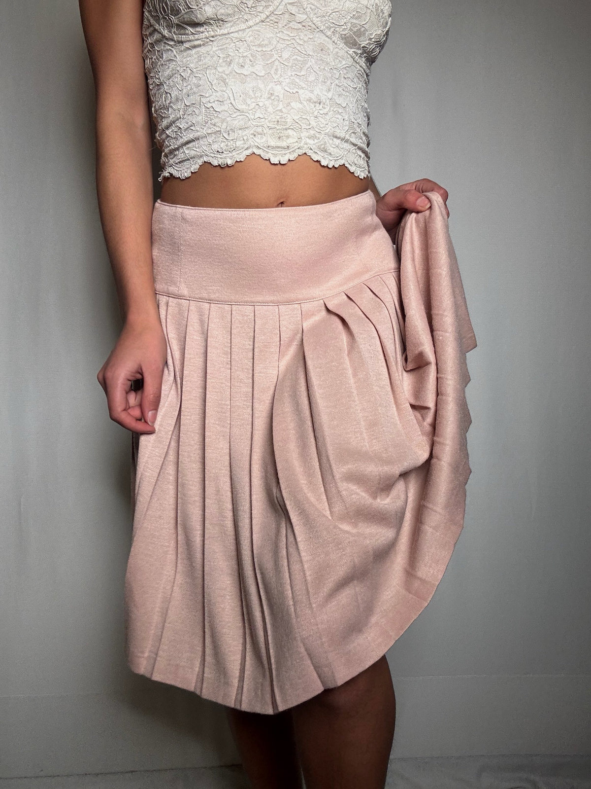 Jupe plissée rose M vintage