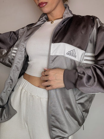 Jacket de sport grise ADIDAS L vintage